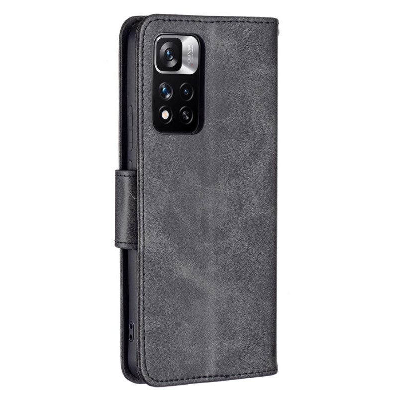 Flip Case Für Xiaomi Redmi Note 11 Pro Plus 5G Glatter. Schräger Verschluss