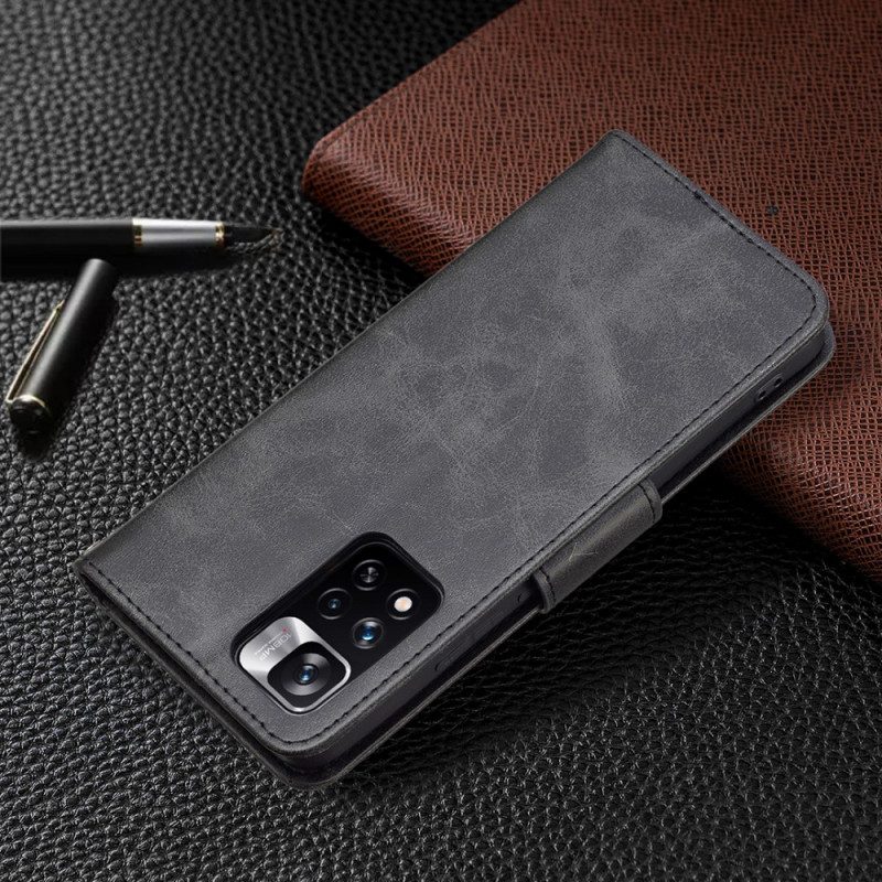 Flip Case Für Xiaomi Redmi Note 11 Pro Plus 5G Glatter. Schräger Verschluss