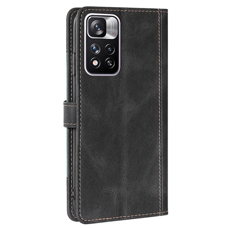 Flip Case Für Xiaomi Redmi Note 11 Pro Plus 5G Kunstleder Bicolor Stylisch