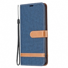 Flip Case Für Xiaomi Redmi Note 11 Pro Plus 5G Mit Kordel Armband In Stoff- Und Lederoptik