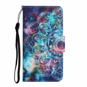 Flip Case Für Xiaomi Redmi Note 11 Pro Plus 5G Mit Kordel Auffälliges Riemchen-mandala