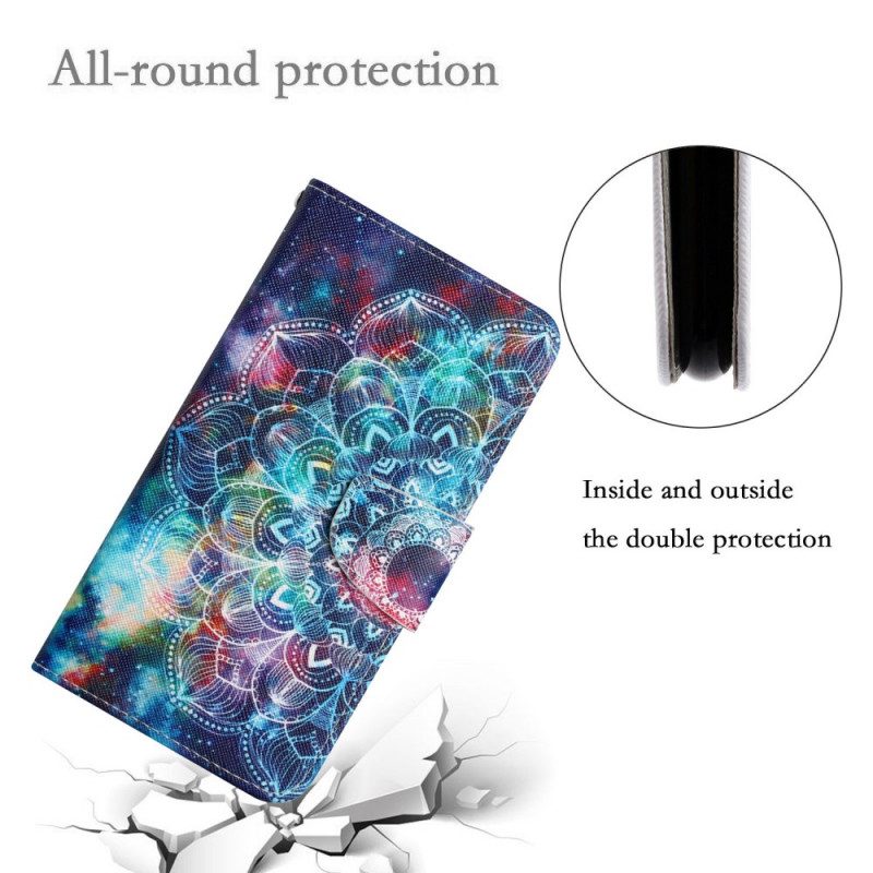 Flip Case Für Xiaomi Redmi Note 11 Pro Plus 5G Mit Kordel Auffälliges Riemchen-mandala