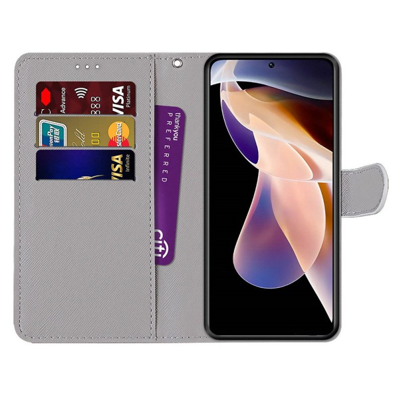 Flip Case Für Xiaomi Redmi Note 11 Pro Plus 5G Mit Kordel Lanyard-landschaft