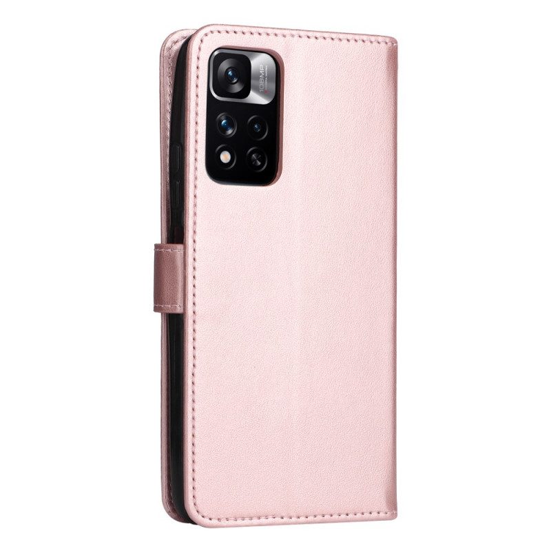 Flip Case Für Xiaomi Redmi Note 11 Pro Plus 5G Mit Kordel Riemchenkatze Und Bienen