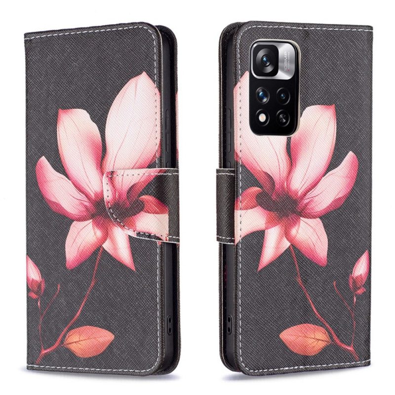 Flip Case Für Xiaomi Redmi Note 11 Pro Plus 5G Pinke Blume