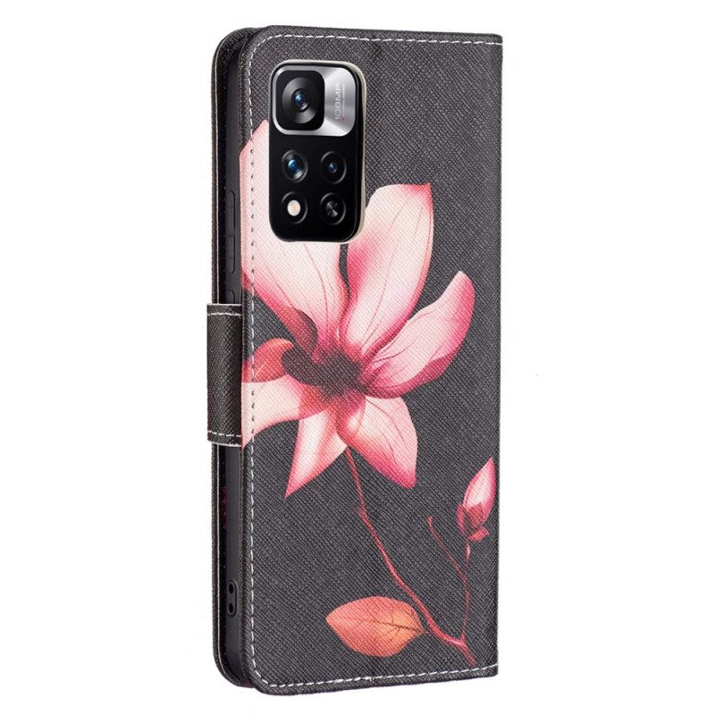 Flip Case Für Xiaomi Redmi Note 11 Pro Plus 5G Pinke Blume