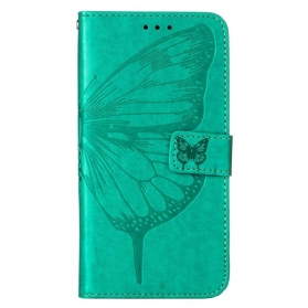 Flip Case Für Xiaomi Redmi Note 11 Pro Plus 5G Schmetterlingsdesign Mit Umhängeband