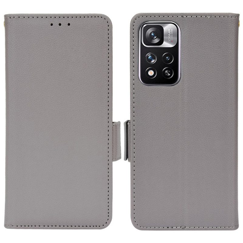 Flip Case Für Xiaomi Redmi Note 11 Pro Plus 5G Traditionelles Litschi-kunstleder