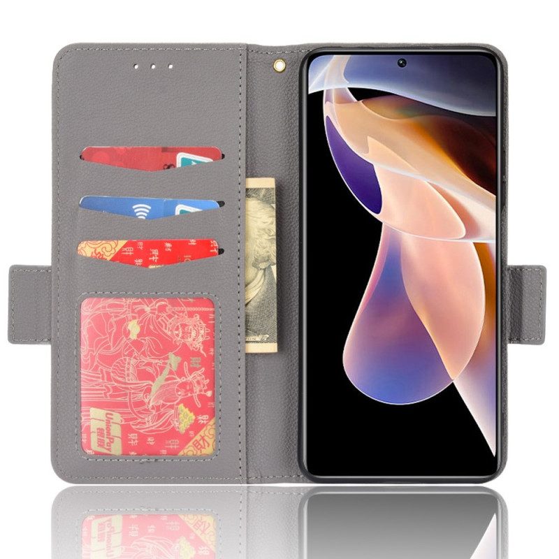 Flip Case Für Xiaomi Redmi Note 11 Pro Plus 5G Traditionelles Litschi-kunstleder