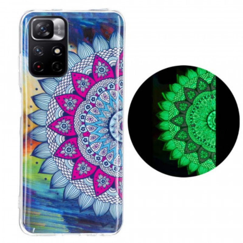 Handyhülle Für Xiaomi Redmi Note 11 Pro Plus 5G Fluoreszierendes Buntes Mandala