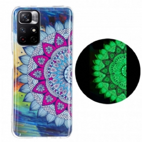 Handyhülle Für Xiaomi Redmi Note 11 Pro Plus 5G Fluoreszierendes Buntes Mandala