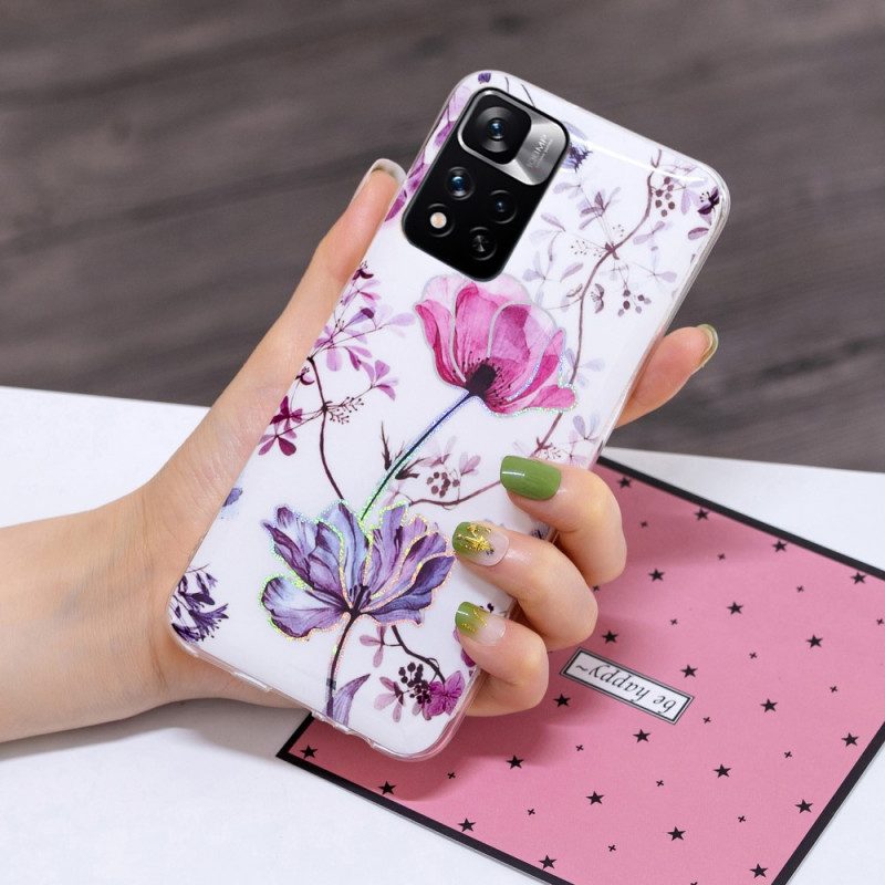 Handyhülle Für Xiaomi Redmi Note 11 Pro Plus 5G Marmorierte Blumen