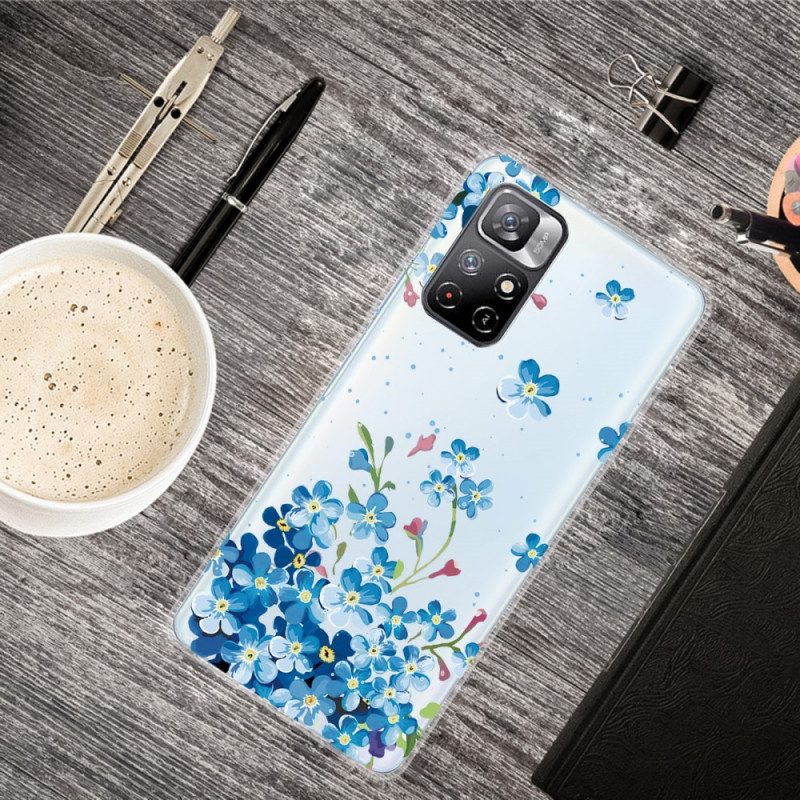 Handyhülle Für Xiaomi Redmi Note 11 Pro Plus 5G Strauß Blauer Blumen