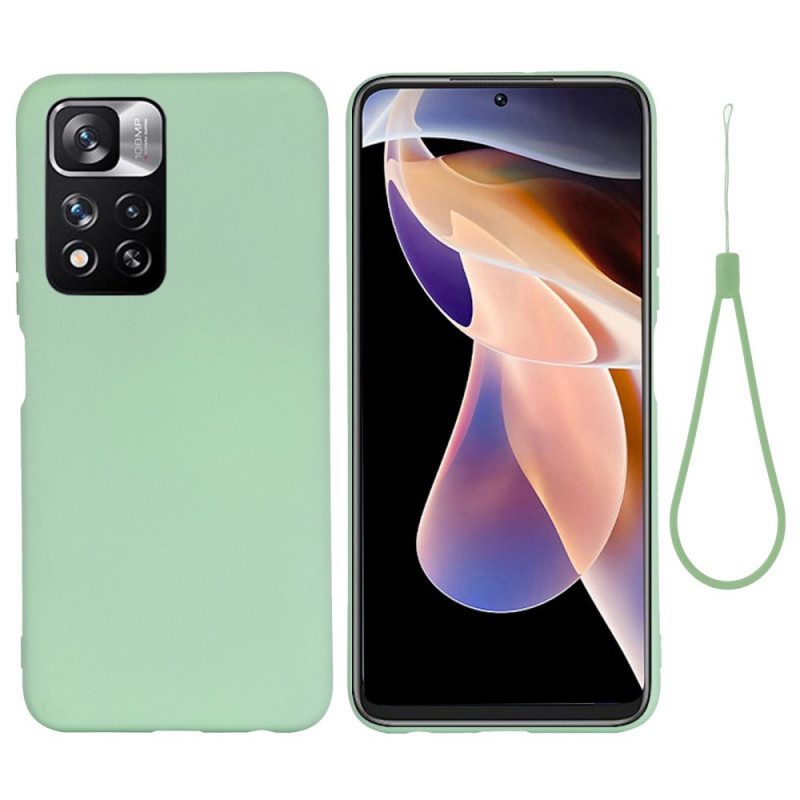 Hülle Für Xiaomi Redmi Note 11 Pro Plus 5G Flüssigsilikon Mit Lanyard