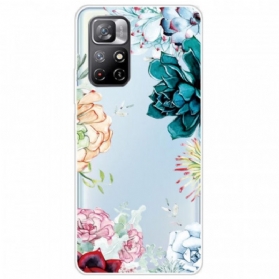 Hülle Für Xiaomi Redmi Note 11 Pro Plus 5G Nahtlose Aquarellblumen