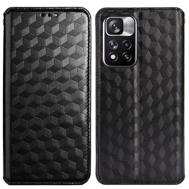 Schutzhülle Für Xiaomi Redmi Note 11 Pro Plus 5G Flip Case 3d-textur Mit Ledereffekt