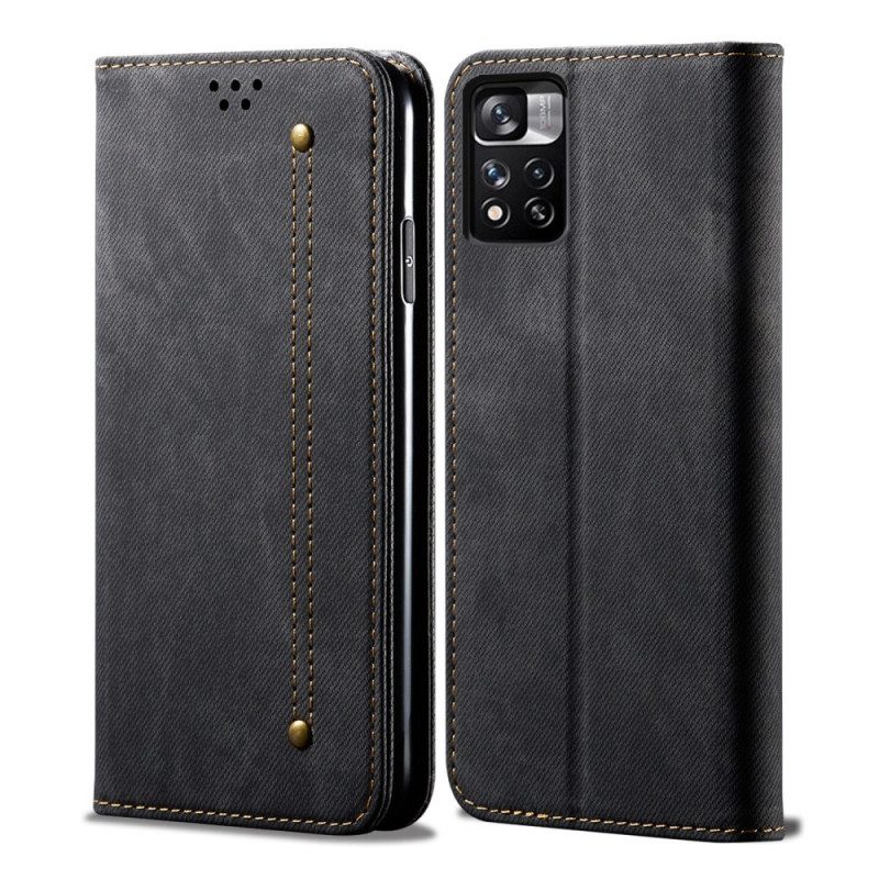 Schutzhülle Für Xiaomi Redmi Note 11 Pro Plus 5G Flip Case Denim-stoff