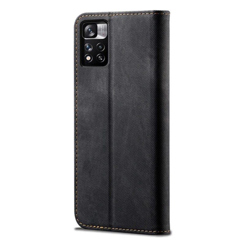 Schutzhülle Für Xiaomi Redmi Note 11 Pro Plus 5G Flip Case Denim-stoff