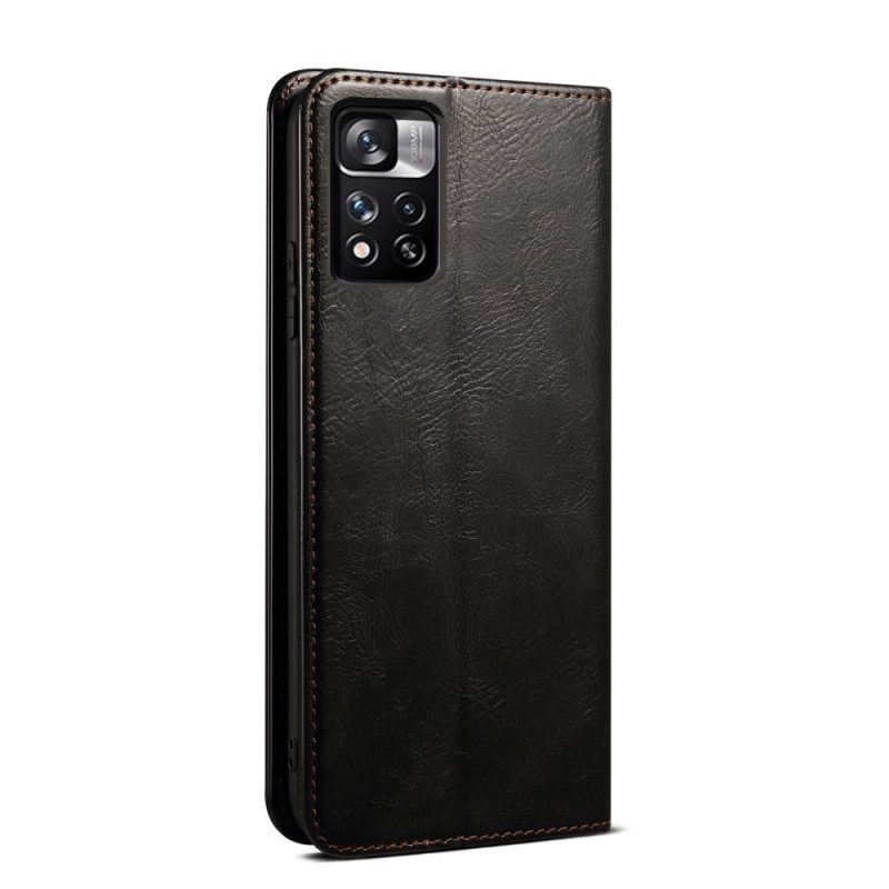 Schutzhülle Für Xiaomi Redmi Note 11 Pro Plus 5G Flip Case Gewachstes Kunstleder