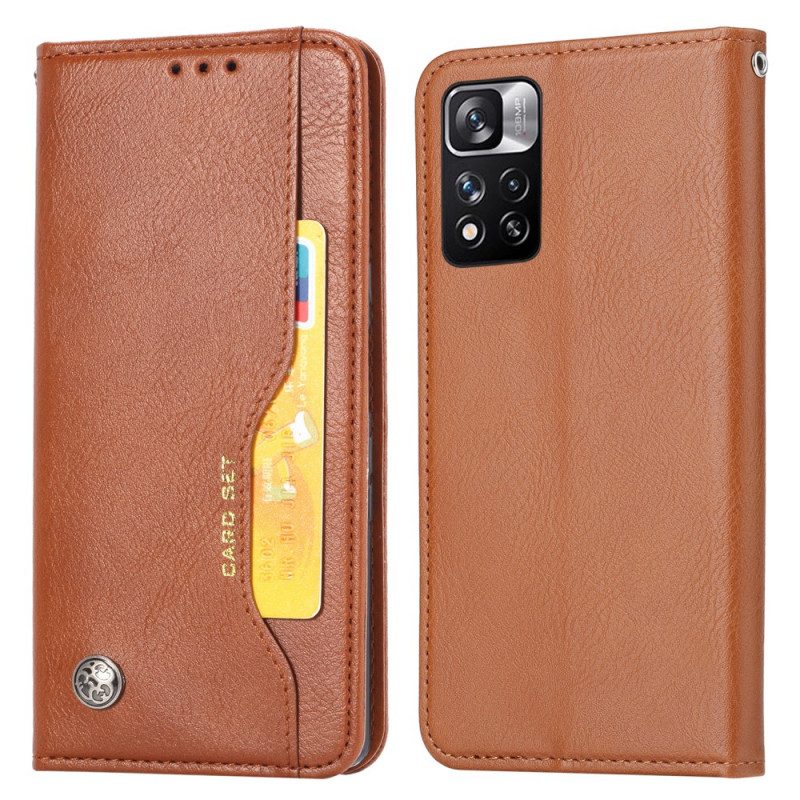 Schutzhülle Für Xiaomi Redmi Note 11 Pro Plus 5G Flip Case Kartenhalter Aus Kunstleder