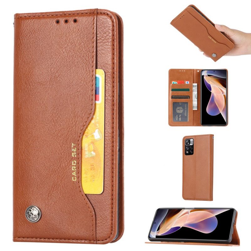 Schutzhülle Für Xiaomi Redmi Note 11 Pro Plus 5G Flip Case Kartenhalter Aus Kunstleder