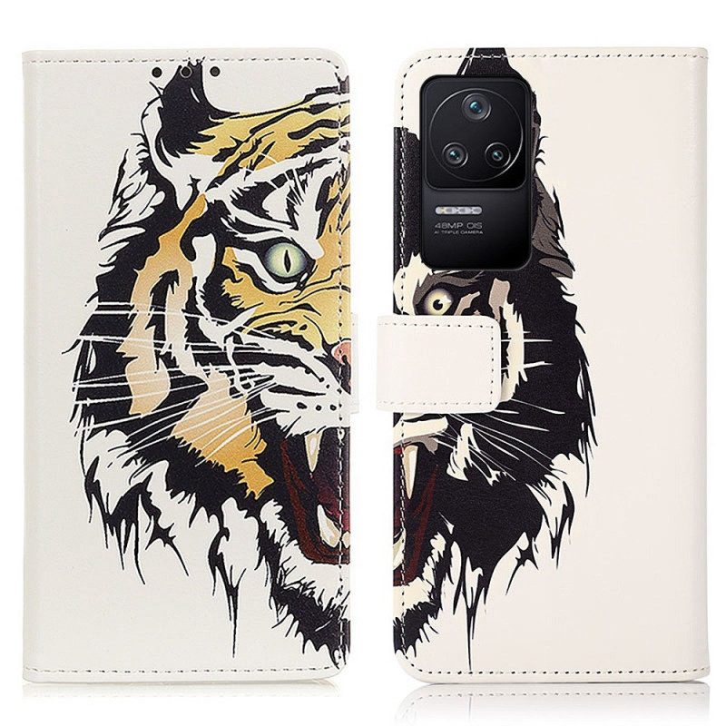 Flip Case Für Poco F4 Wilder Tiger