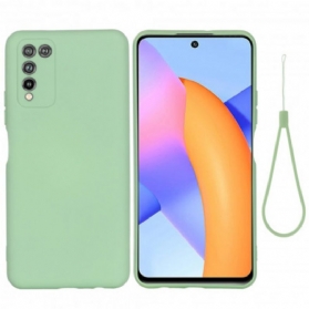 Handyhülle Für Honor 10X Lite Flüssiges Silikon Mit Lanyard