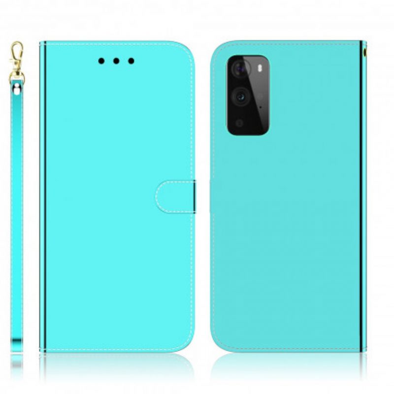 Flip Case Für OnePlus 9 Pro Spiegelabdeckung Aus Kunstleder