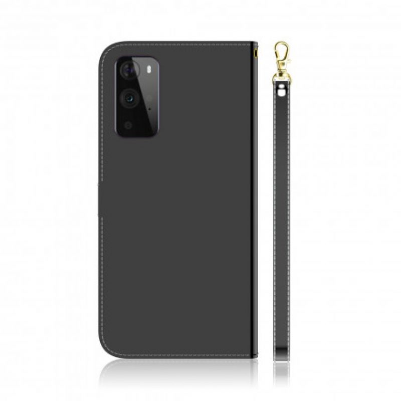 Flip Case Für OnePlus 9 Pro Spiegelabdeckung Aus Kunstleder