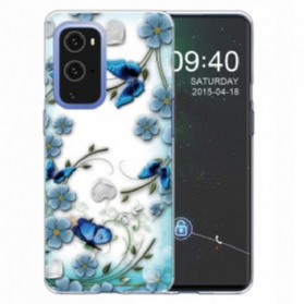 Hülle Für OnePlus 9 Pro Retro-schmetterlinge Und Blumen