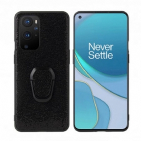 Hülle Für OnePlus 9 Pro Schwarzer Glitzernder Ringhalter