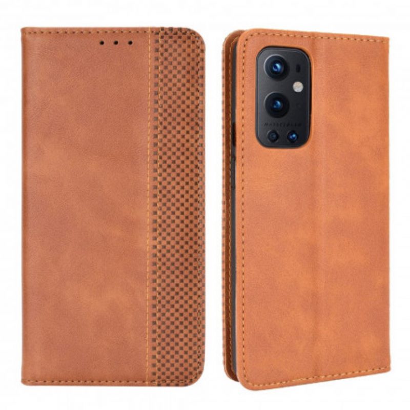 Schutzhülle Für OnePlus 9 Pro Flip Case Stilisierter Vintage-ledereffekt