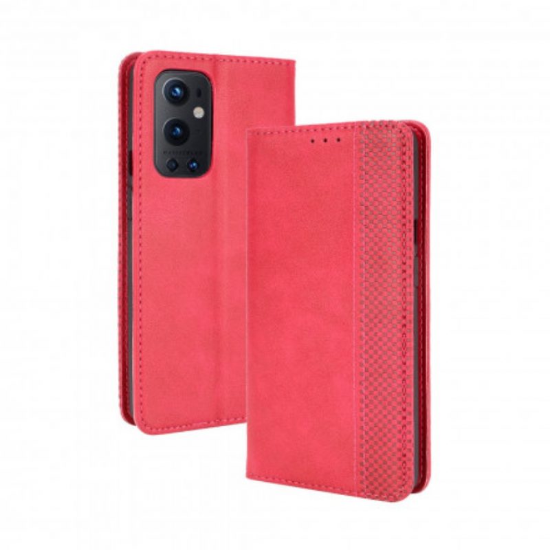 Schutzhülle Für OnePlus 9 Pro Flip Case Stilisierter Vintage-ledereffekt