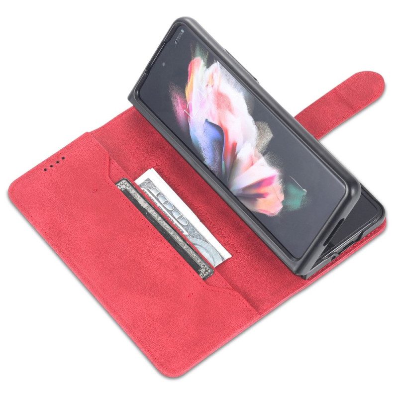 Flip Case Für Samsung Galaxy Z Fold 4 Brieftasche Azns Stitching Wallet