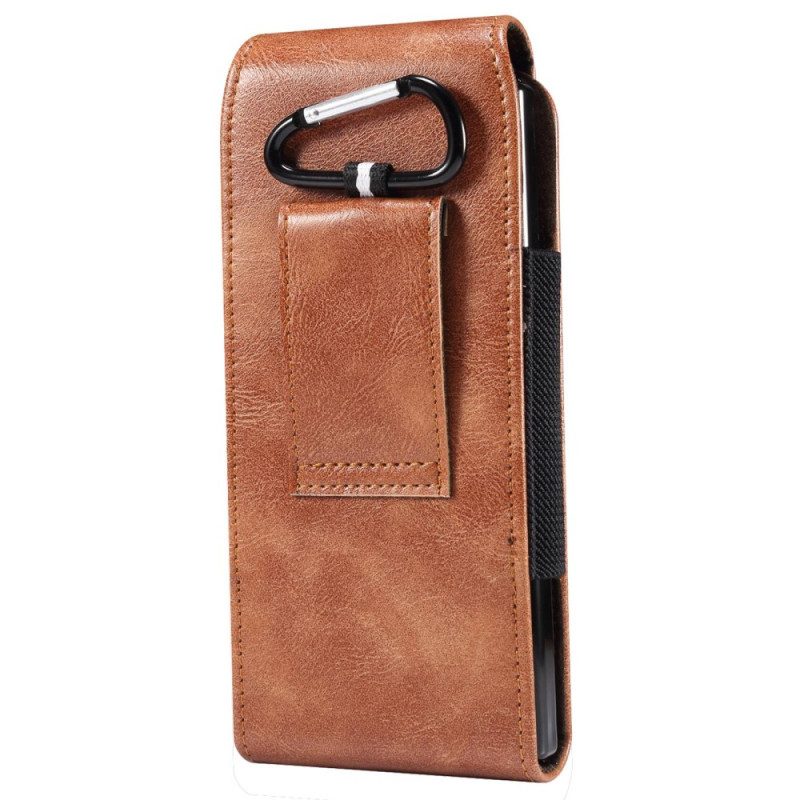 Flip Case Für Samsung Galaxy Z Fold 4 Gürteltasche Aus Mikrofaser-leder