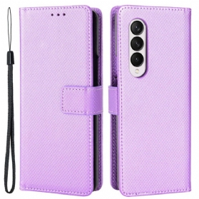 Flip Case Für Samsung Galaxy Z Fold 4 Mit Kordel Diamantarmband