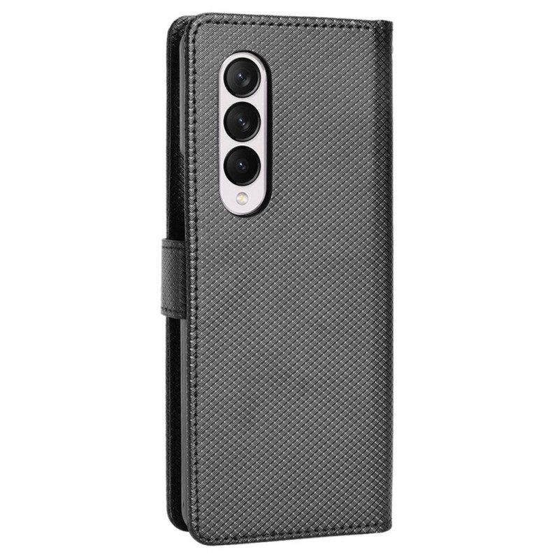 Flip Case Für Samsung Galaxy Z Fold 4 Mit Kordel Diamantarmband