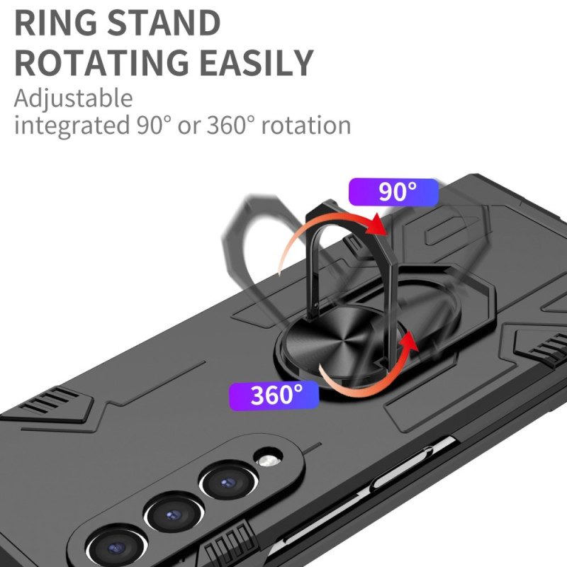 Hülle Für Samsung Galaxy Z Fold 4 Bi-material Und Rotationsring