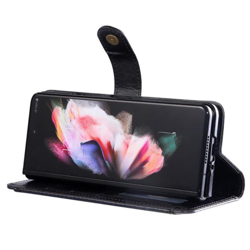 Lederhüllen Für Samsung Galaxy Z Fold 4 Mehrere Taschen Aus Kunstleder