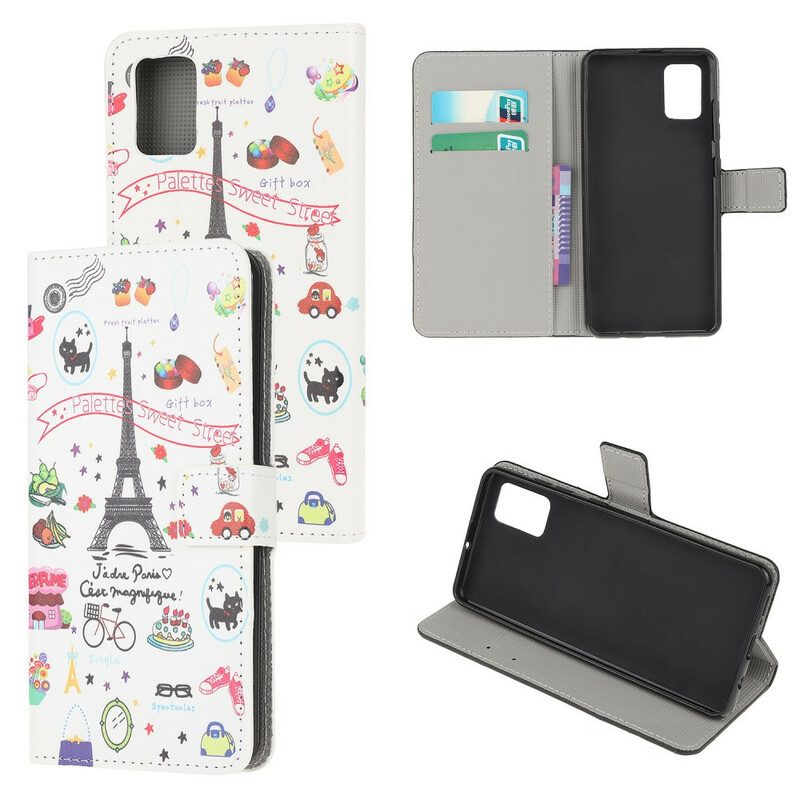 Flip Case Für Samsung Galaxy A41 Ich Liebe Paris