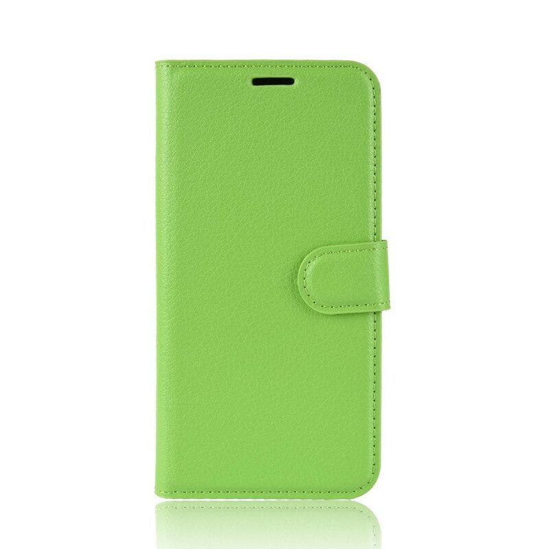 Flip Case Für Samsung Galaxy A41 Klassischer Litschi-ledereffekt