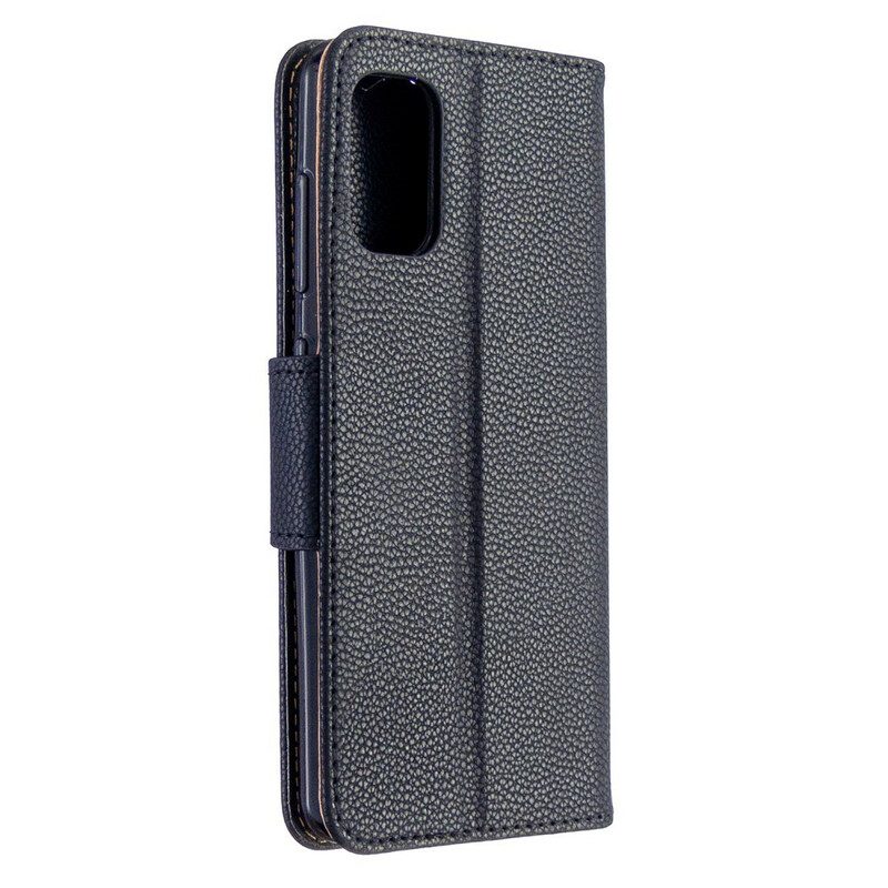 Flip Case Für Samsung Galaxy A41 Flip Case Lychee Rabat Oblique