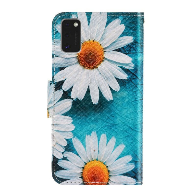 Flip Case Für Samsung Galaxy A41 Mit Kordel Tanga-gänseblümchen