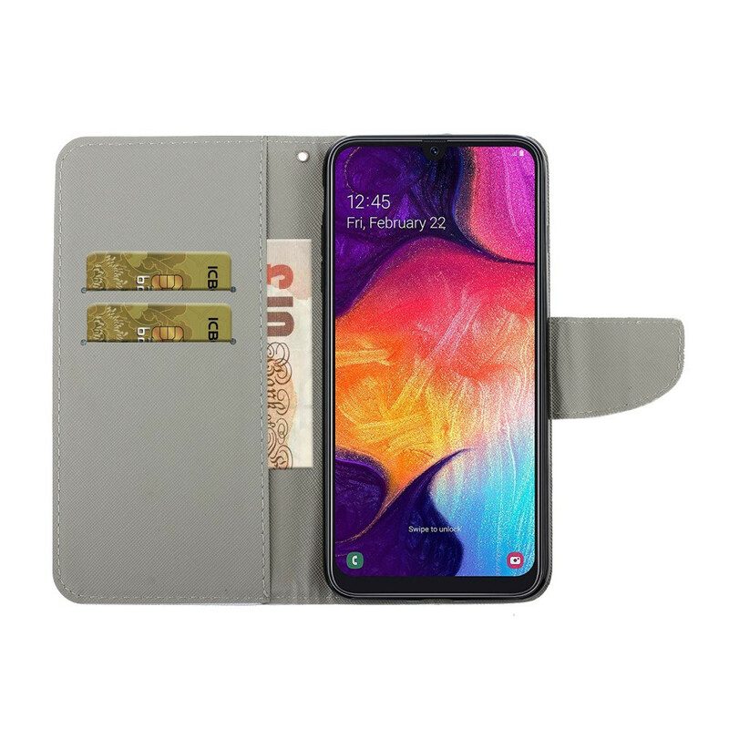 Flip Case Für Samsung Galaxy A41 Mit Kordel Tanga-gänseblümchen