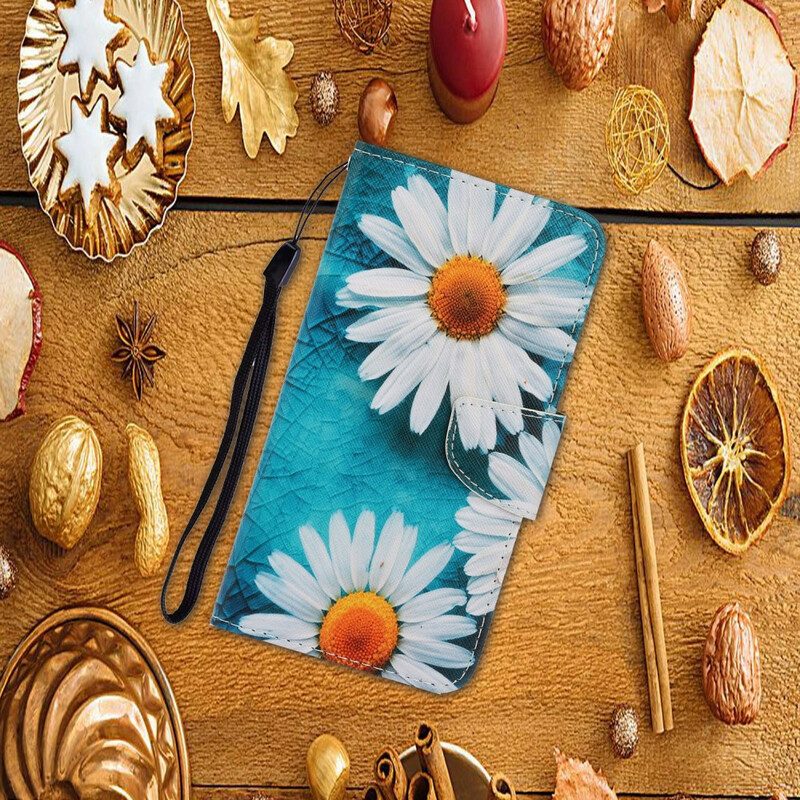 Flip Case Für Samsung Galaxy A41 Mit Kordel Tanga-gänseblümchen