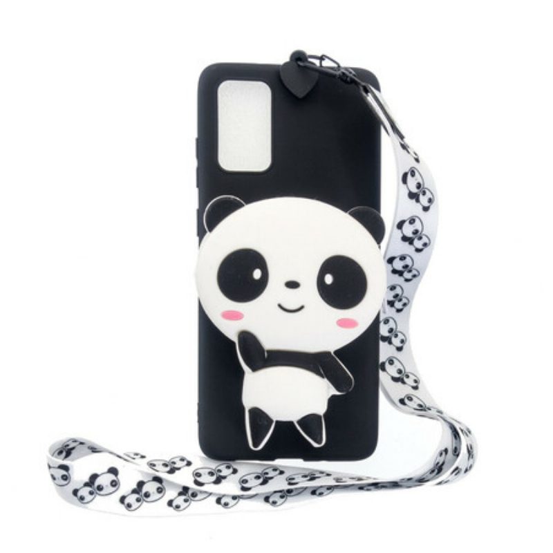 Handyhülle Für Samsung Galaxy A41 3d-panda Mit Karabiner-lanyard