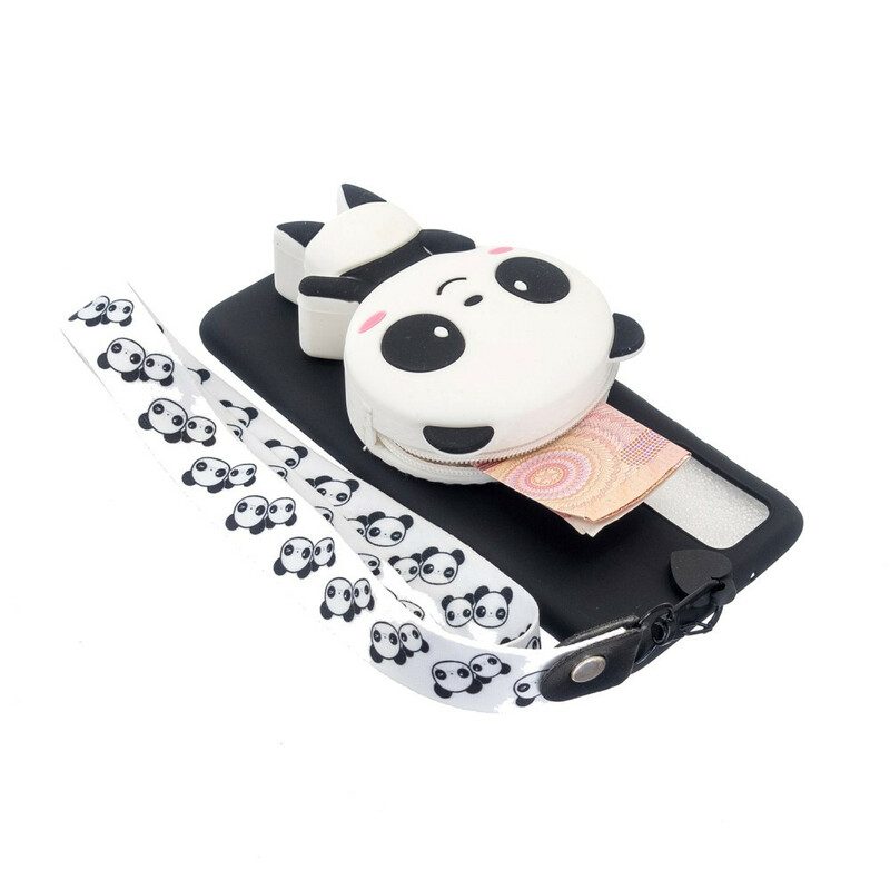 Handyhülle Für Samsung Galaxy A41 3d-panda Mit Karabiner-lanyard