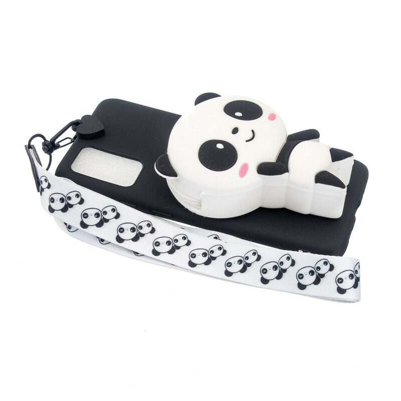 Handyhülle Für Samsung Galaxy A41 3d-panda Mit Karabiner-lanyard