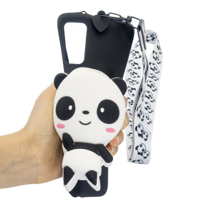 Handyhülle Für Samsung Galaxy A41 3d-panda Mit Karabiner-lanyard