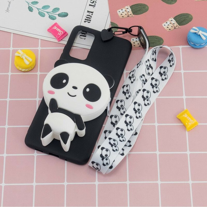 Handyhülle Für Samsung Galaxy A41 3d-panda Mit Karabiner-lanyard